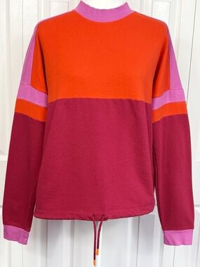 Cotopaxi Pink & Orange Colorblock Organic Cotton Bandera Sweatshirt Large